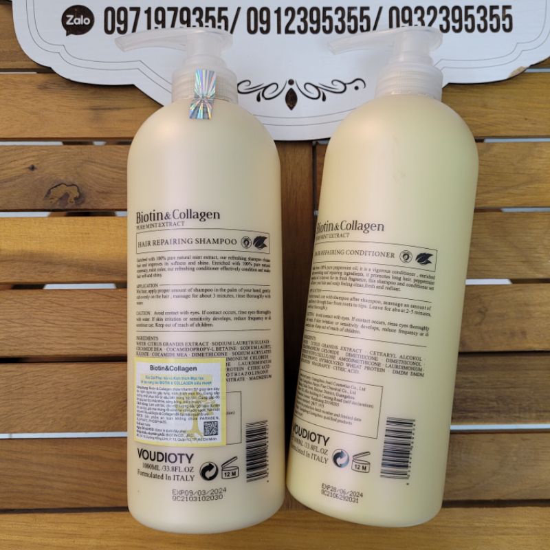 Dầu gội và xả Biotin Collagen chống rụng mọc tóc 1000ml