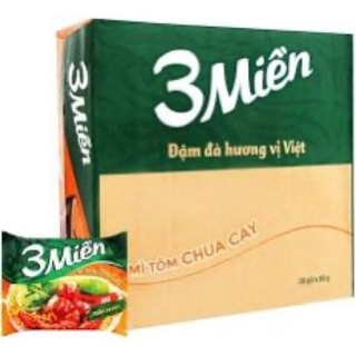 Mì tôm 3 miền chua cay thùng 30 gói