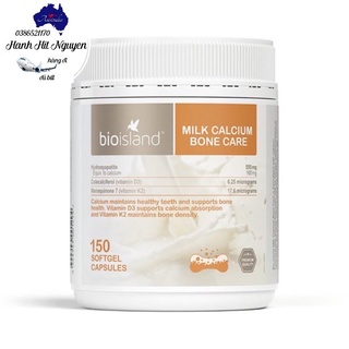 Canxi sữa tổng hợp Bioisland Milk Calcium For Kids/Bonecare, Úc