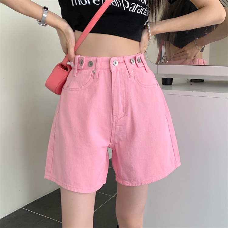 Quần short jean có Bigsize XL/2XL đai nút chỉnh eo tiện lợi cho chị em khó tìm size