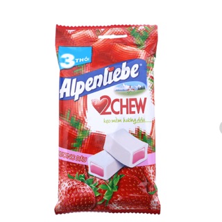 Kẹo mềm Alpenliebe 2Chew hương dâu 73.5g (3 thỏi)