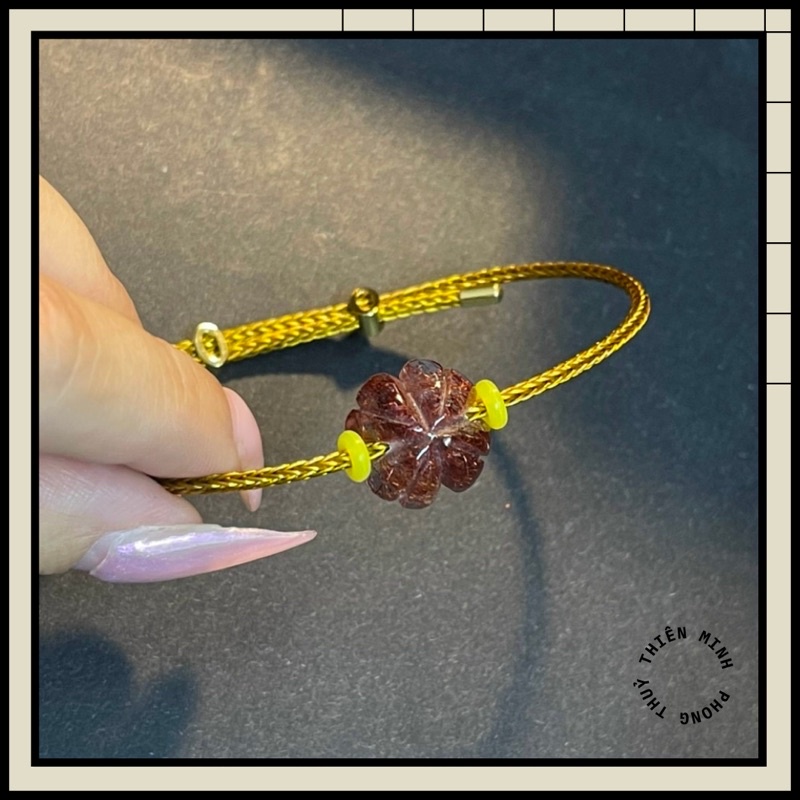 Vòng Tay May Mắn Cỏ Bốn Lá TA Toc Đỏ hợp mệnh Hoả và Thổ