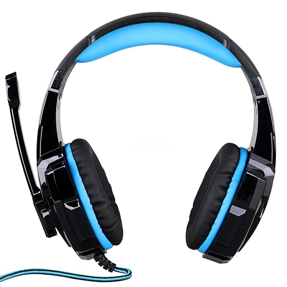 KOTION EACH G9000 3.5mm Gaming Headphone Stereo Game Headset Noise Cancellation Earphone with Mic LED Light Volume Control for PS4 Laptop Tablet Mobile Phones