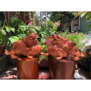 Cặp tượng tỳ hưu gỗ hương