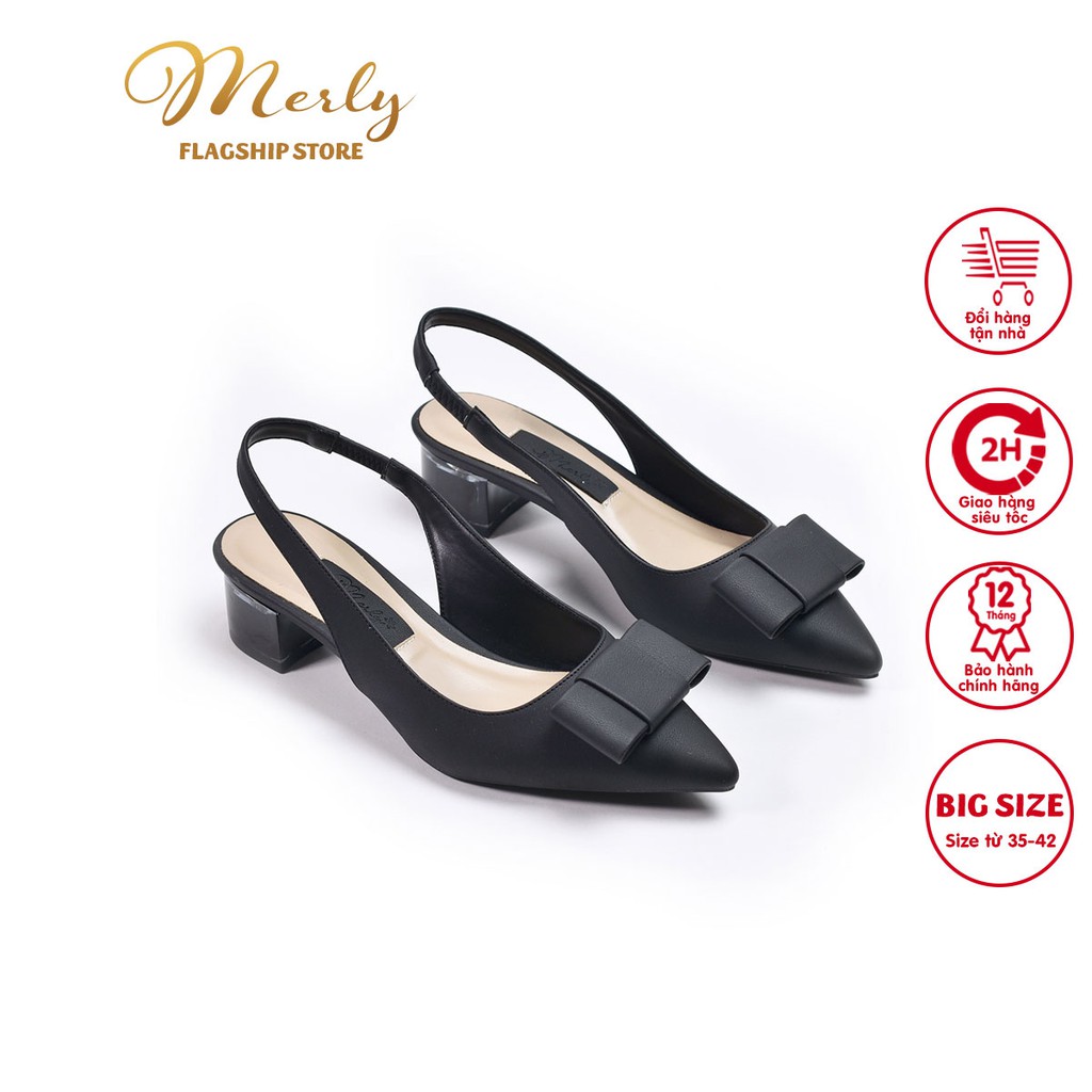 Giày sandal gót thấp Merly 1243