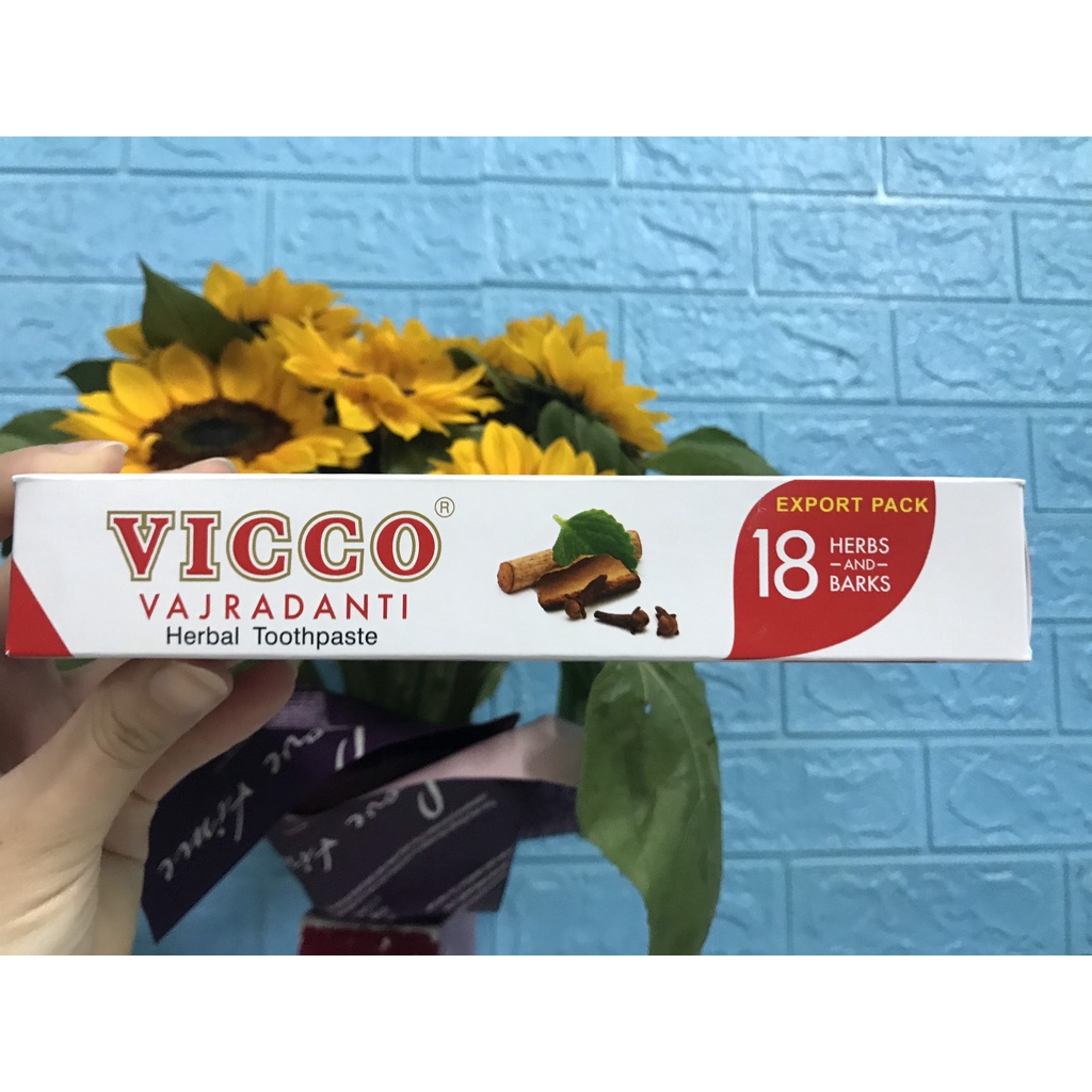 Kem đánh răng thảo dược Ấn Độ VICCO cải thiện hôi miệng, trắng răng rõ rệt cream 100g