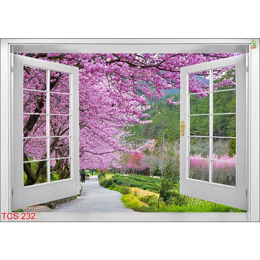 Tranh Cửa Sổ về Vườn Hoa, Cảnh Biển.