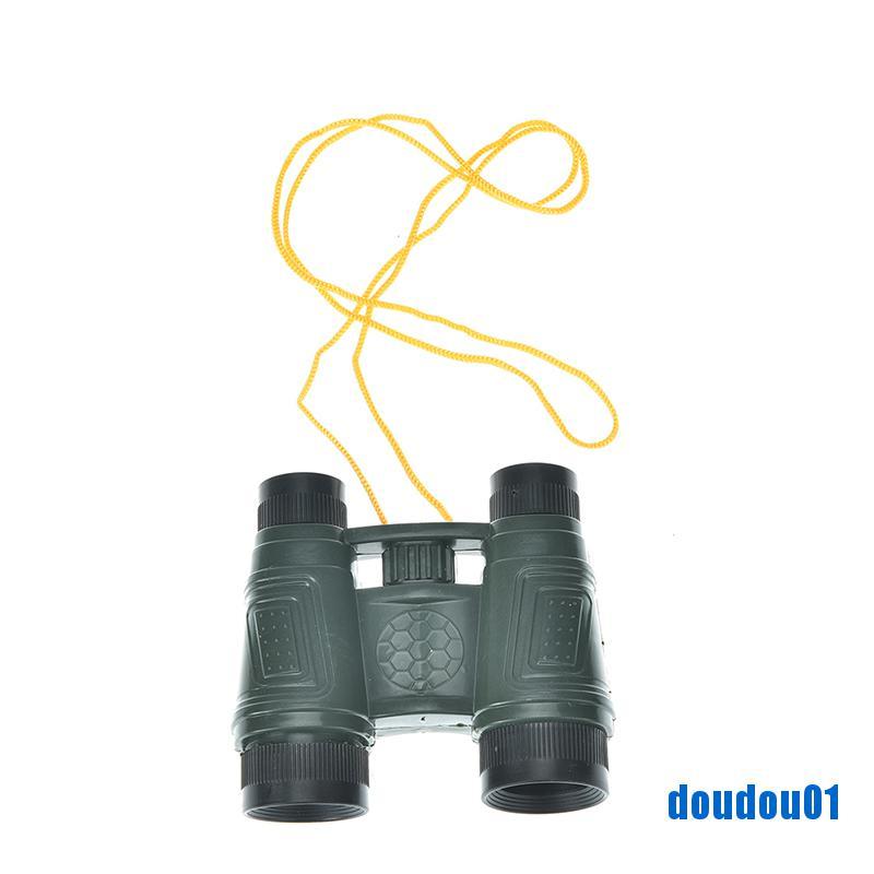 [dou] 1pc plastic kid children magnification toy binocular telescope + neck tie strap [vn]