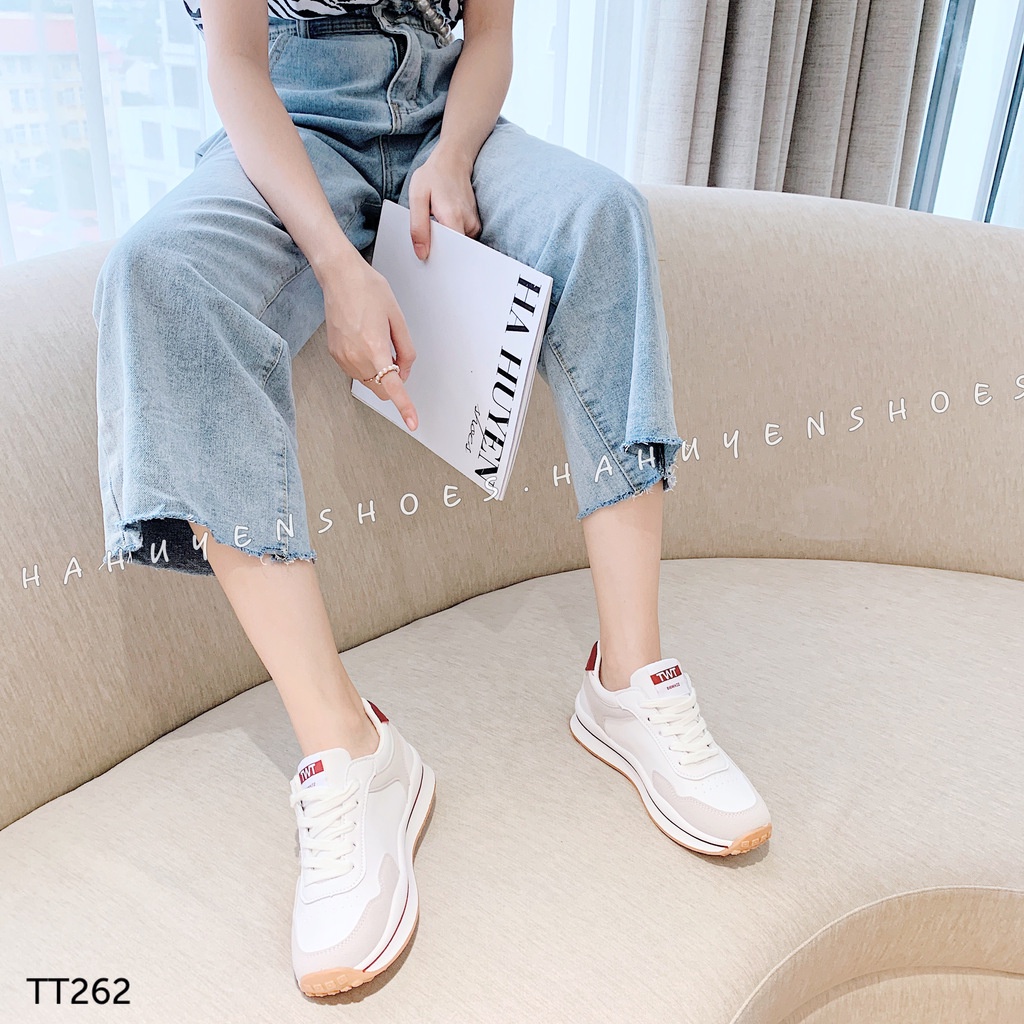 Giày thể thao nữ Hà Huyền Shoes sneaker hông chữ H đế kẻ viền năng động - TT262