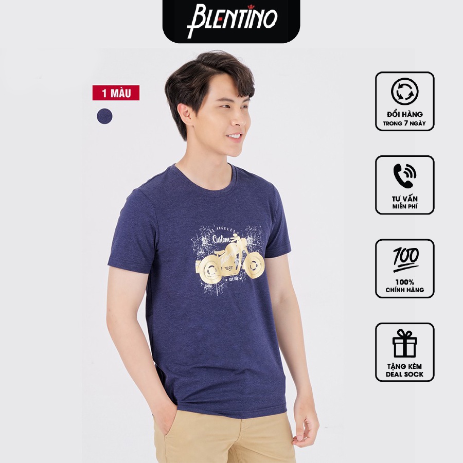 Áo Thun Nam Slim Fitt Cổ Tròn Blentino TS20201 - Chất Liệu Co Giãn, Thấm Mồ Hôi