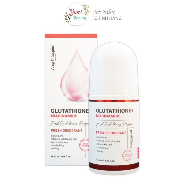 Lăn khử mùi sáng da Angel's Liquid Glutathione + Niacinamide 60ml