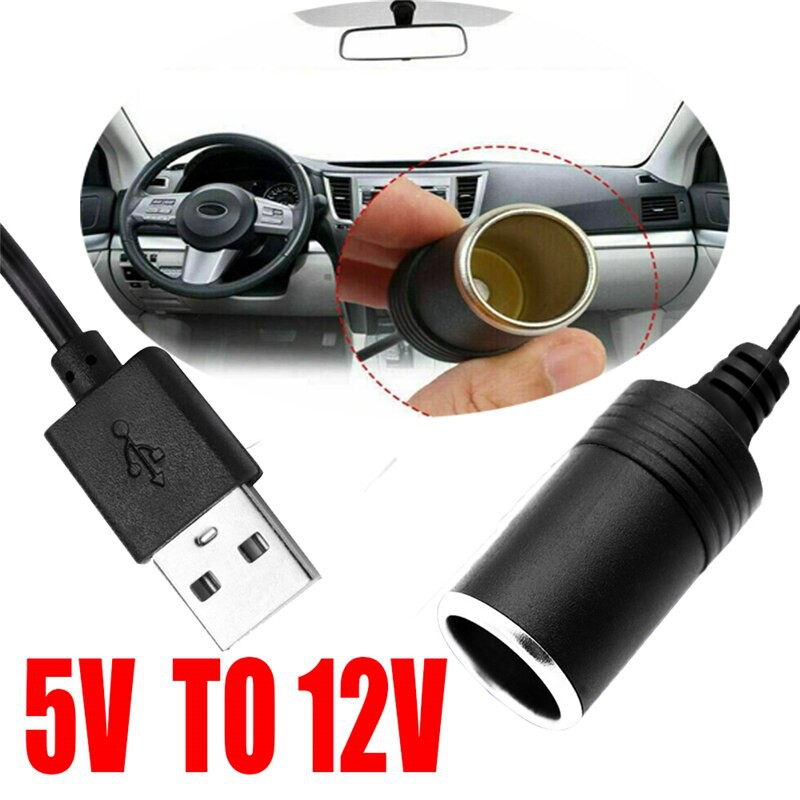 Bộ Adapter chuyển đổi điện USB 5V sang 12V ra đầu tẩu cắm sạc ô tô | BigBuy360 - bigbuy360.vn