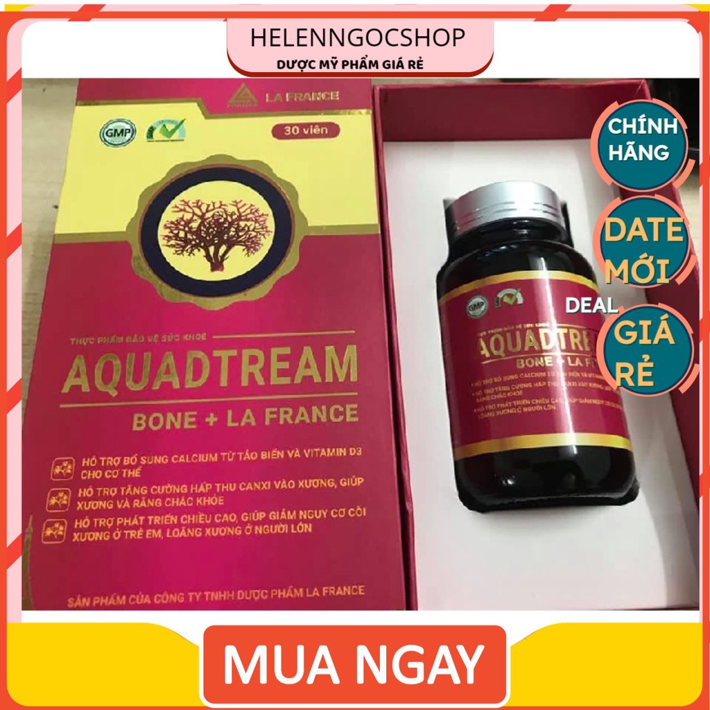 CAO CÂP CHÍNH HÃNG Viên Uống Hỗ Trợ Tăng Cường Hấp Thu Canxi Vào Xương, Giúp Xương Và Răng Chắc Khỏe AQUADTREAM BONE