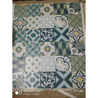 Set D22 30 ô(20x20cm) Decal gạch bông bamboo
