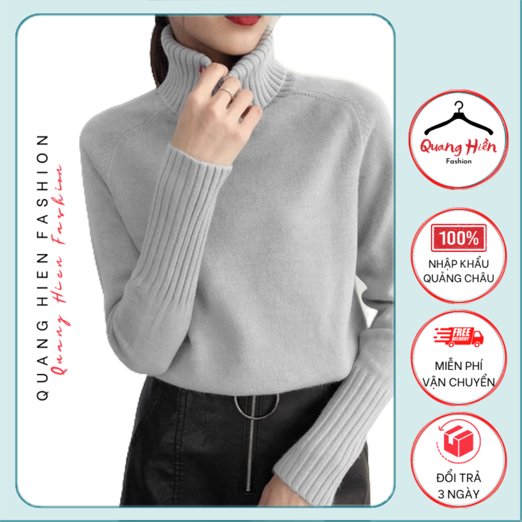 Áo len cao cổ Quảng Châu tay sọc siêu mềm dày dặn hàng đẹp freesize MS324