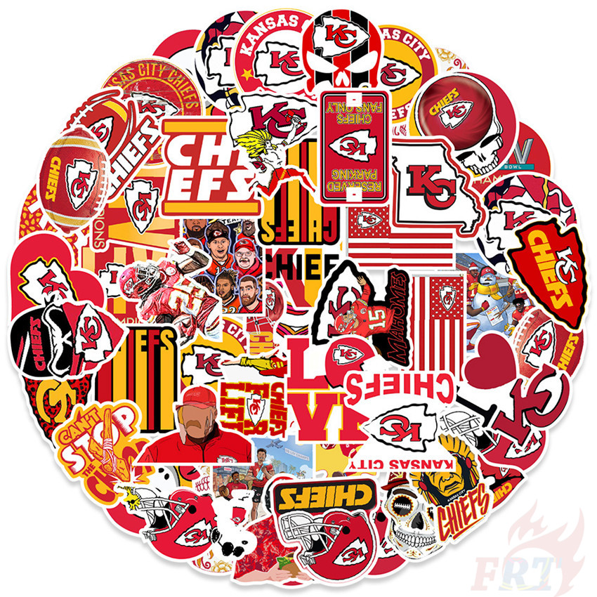 50Pcs/Set ❉ Kansas City Chiefs - NFL National Football League Rugby Team Stickers ❉ DIY Fashion Mixed Waterproof Doodle Decals Stickers