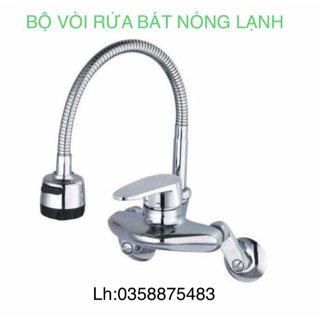BỘ VÒI RỬA BÁT NÓNG LẠNH XOAY 360