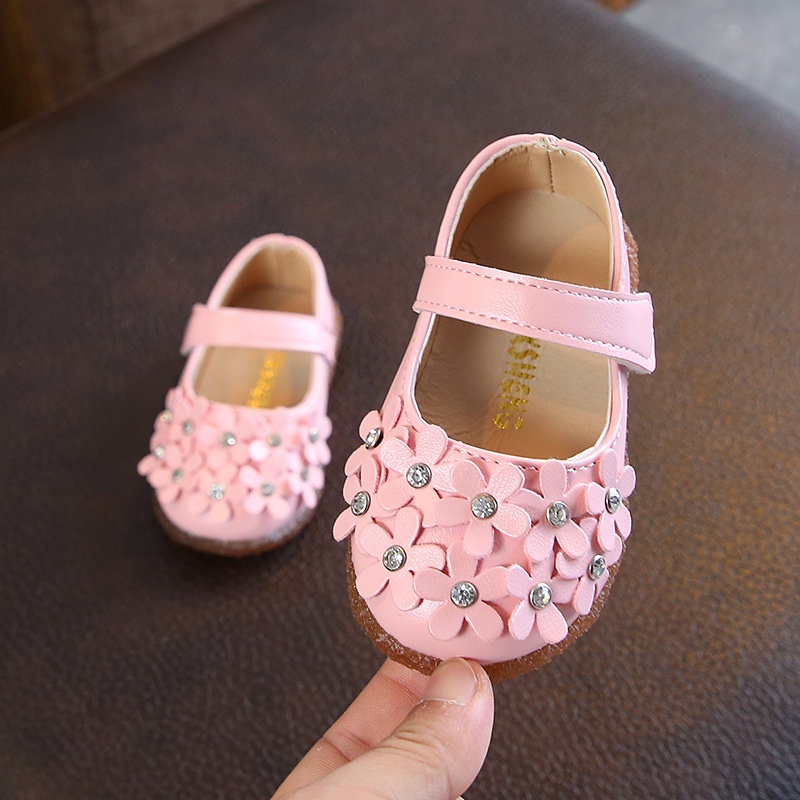 Giày búp bê tập đi hoa da mềm cho bé cực xinh Quảng Châu mã 8812