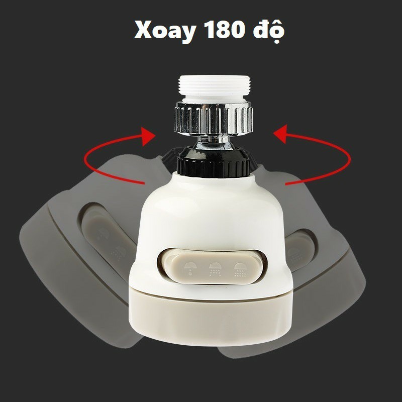 MVP698 Đầu tăng áp lực nước với 3 chế độ nước Xoay đa năng 180 độ lắp vòi rửa bát