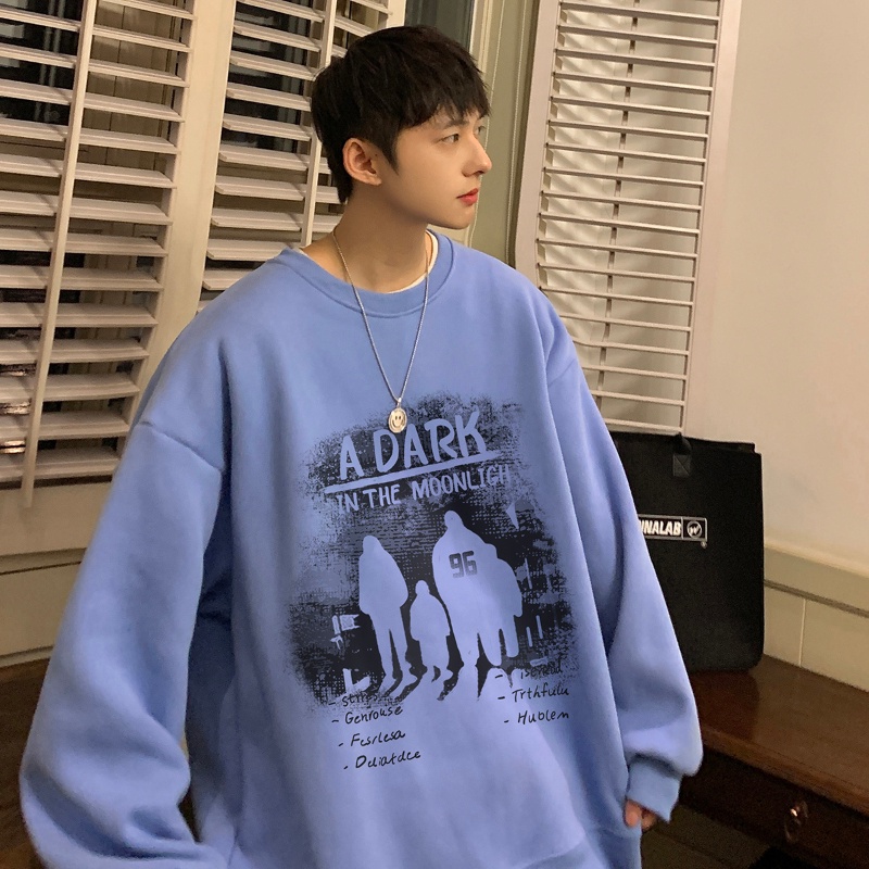 Áo hoodie Nam Tay Dài Dáng Rộng Thời Trang Phong Cách Hàn Quốc