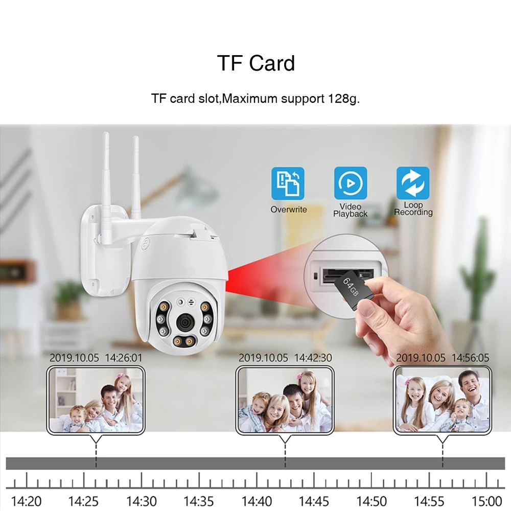 EVKVO - Tuya APP Smart Life 3MP PTZ CCTV IP Camera Wireless WIFI Outdoor CCTV Security Camera