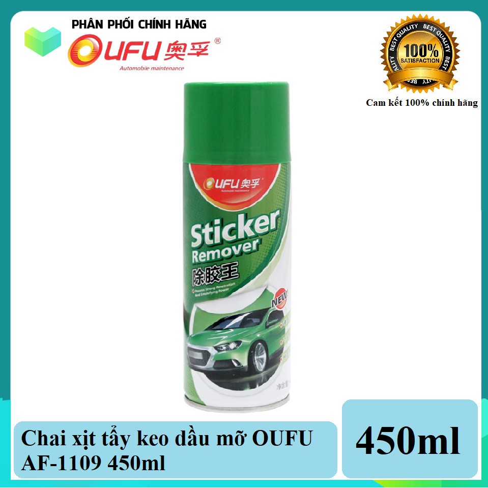 Chai xịt tẩy keo dầu mỡ OUFU AF-1109 450ml