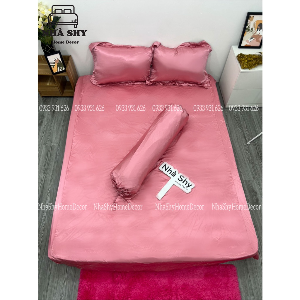 BỘ DRAP GIƯỜNG PHI LỤA CAO CẤP - SET GRA + 2 VỎ GỐI NẰM + 1 VỎ ÔM - 4 MÓN | BigBuy360 - bigbuy360.vn