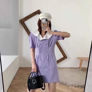 đầm phối cổ trắng