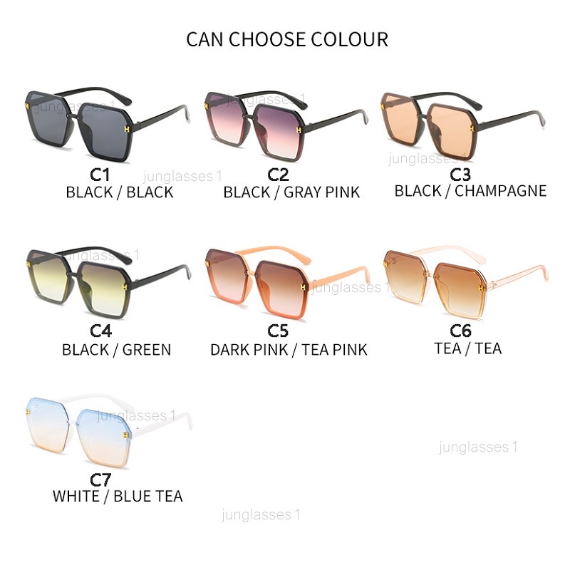 Kính Mát Gọng Vuông Màu Gradient Thời Trang Sang Trọng Cho Nam Nữ