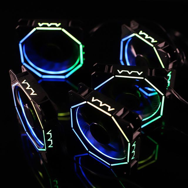 Bộ 2, 3, 4, 5, 6, 7, 8 Quạt Tản Nhiệt, Fan Case Coolmoon V5 RGB - Bộ Hub Sync Main, Đổi Màu Theo Nhạc