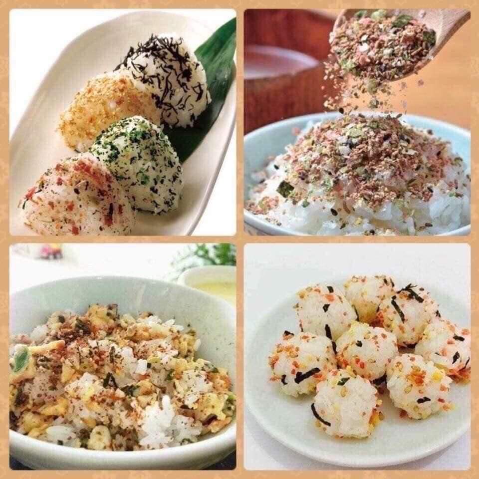 Gia vị rắc cơm Tanaka Furikake gồm 30 gói nhỏ chia làm 6 vị khác nhau