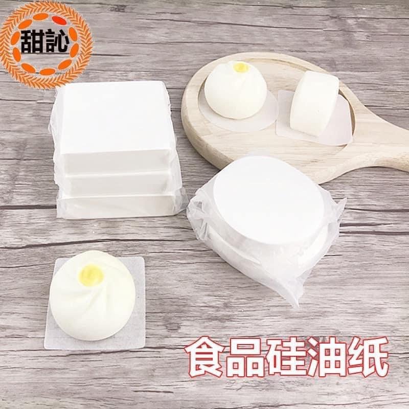 Giấy lót bánh bao hình tròn chống dính 500 tờ size từ 6 đến 13cm