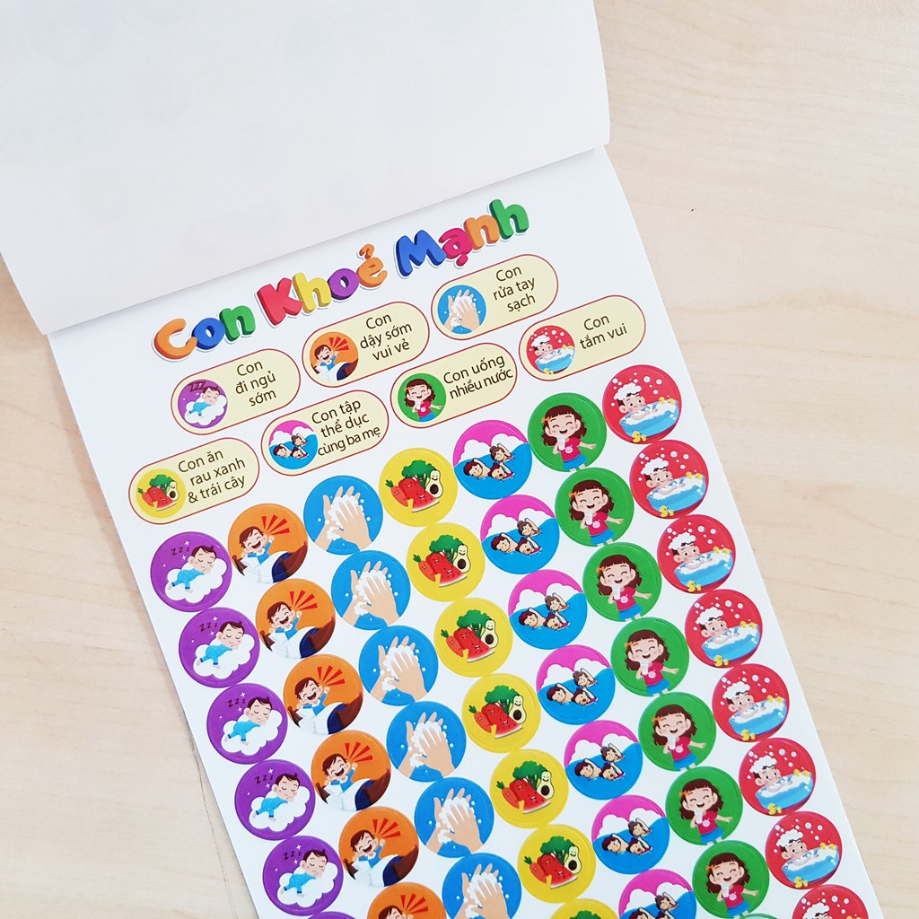 Set STICKER dạy bé ngoan ngoãn (450 sticker) - minh họa hoạt hình siêu dễ thương