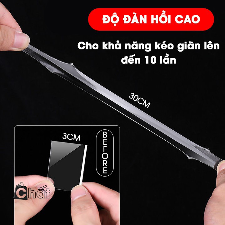 Băng Keo Dán 5 Mét 2 Mặt Đa Năng Siêu Dính Trong Suốt Dán Mọi Bề Mặt Prohome