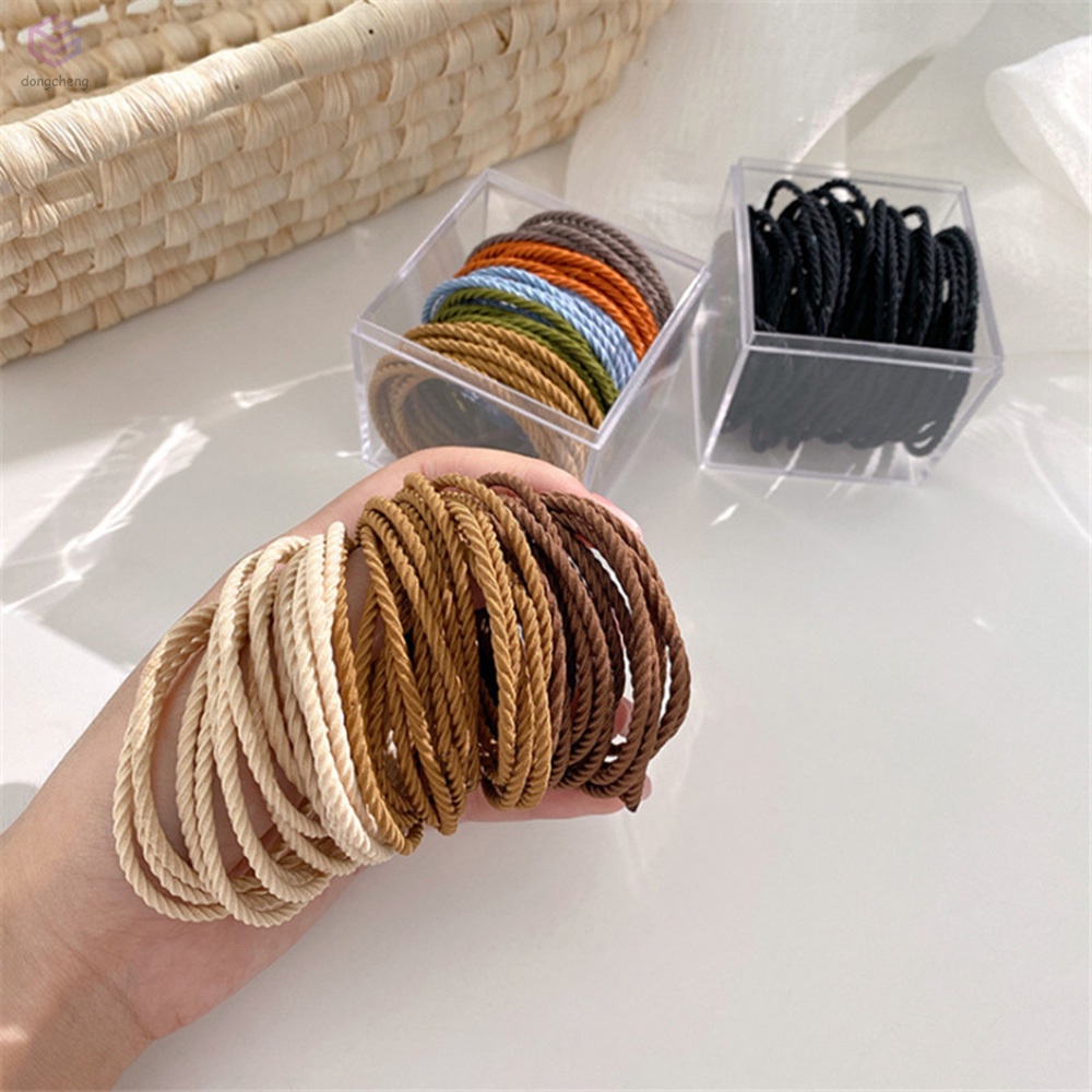Set 50 Dây Cột Tóc Có Thể Tái Sử Dụng Siêu Bền Cho Nữ