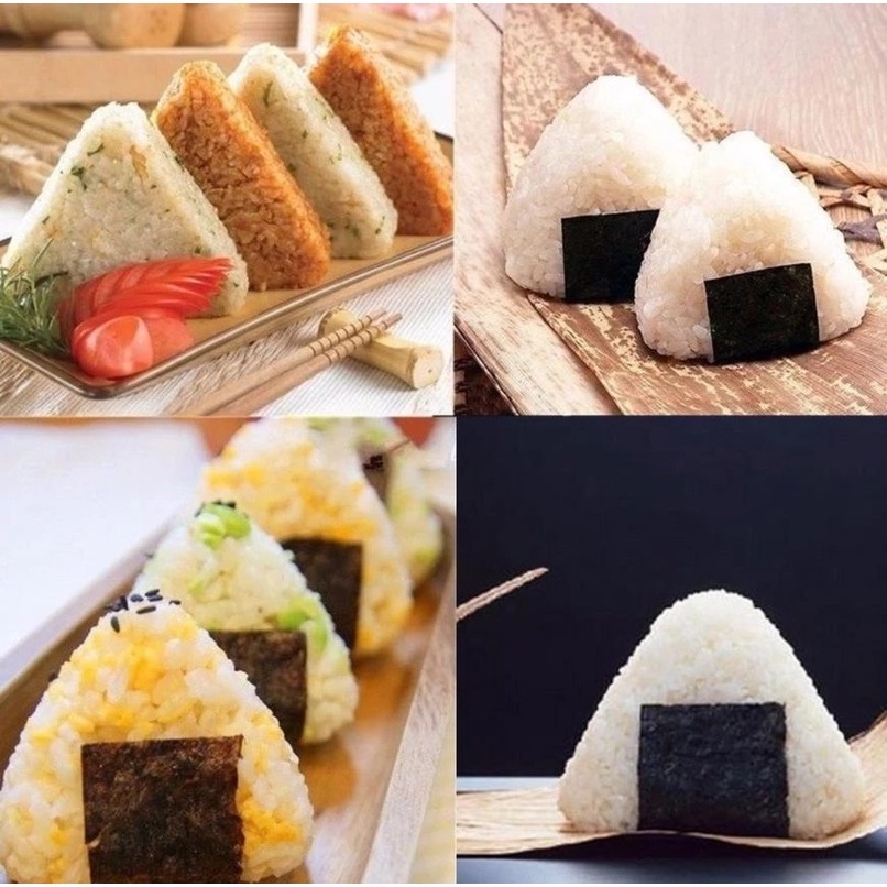Bộ Khuôn Làm Sushi Onigiri Hình Tam Giác Phong Cách Nhật Bản Kiểu Hoạt Hình DIY Có Thể Tái Sử Dụng