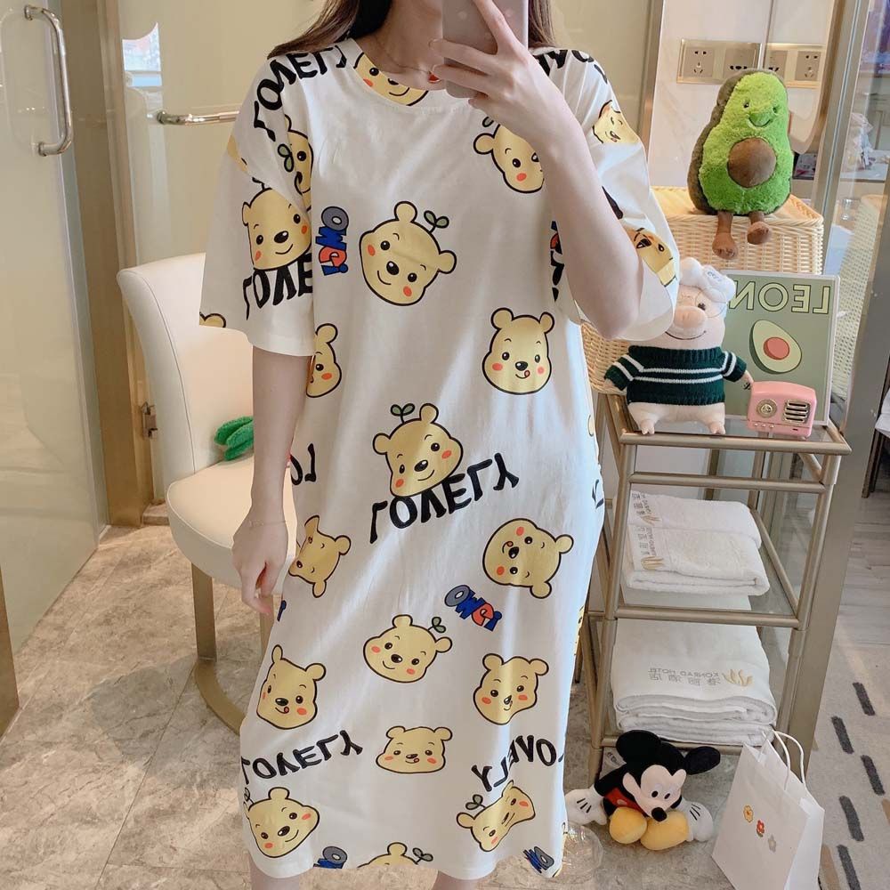 Đồ ngủ Mùa Hè Dáng Rộng In Hình Vịt Hoạt Hình Thoải Mái Phong Cách Hàn Quốc Cho Nữ | BigBuy360 - bigbuy360.vn