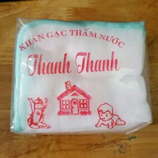 Lố 10 Khăn sữa 3 lớp 24×24cm (túi 10 cái)