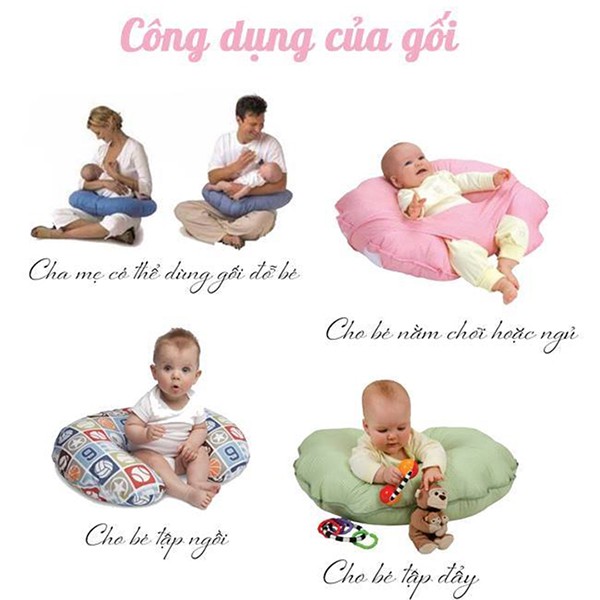 Gối Bú Chống Trào Ngược GOLDCAT Thiết Kế Hình Chữ C Và Tai Voi Thông Minh, Giúp Bé Ngủ Ngon Hơn