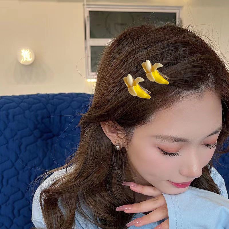 Kẹp Tóc Hình Trái Chuối Dễ Thương Phong Cách Hàn Quốc Cho Bé Gái