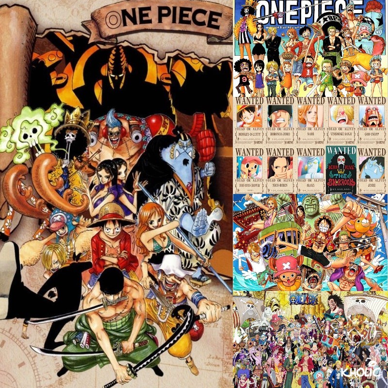 One piece, 1000 miếng ghép hình bằng gỗ, xếp hình anime, đồ chơi phát triển