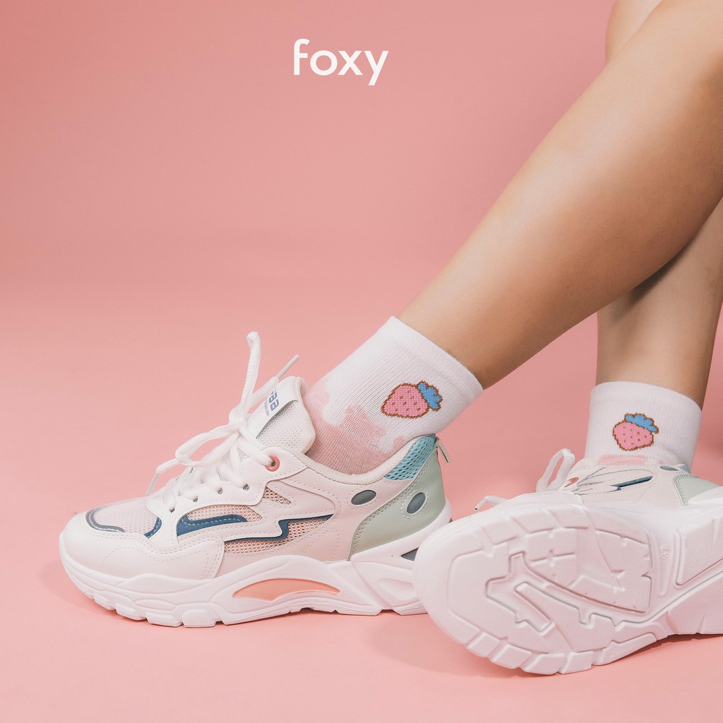 Giày Thể Thao Sneaker Nữ FOXY Form Cá Tính Đế Tăng Chiều Cao Phối Màu Hàn Quốc - FOX008