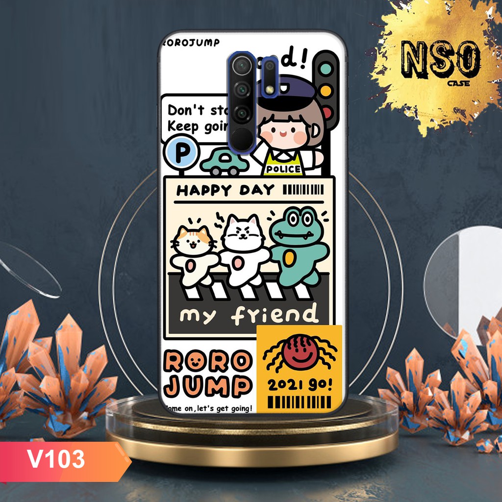Ốp Lưng Xiaomi Redmi 9 - Xiaomi Redmi Note 8 Pro - Xiaomi Redmi Note 8 In Hình Roro Jump Siêu Đáng Yêu