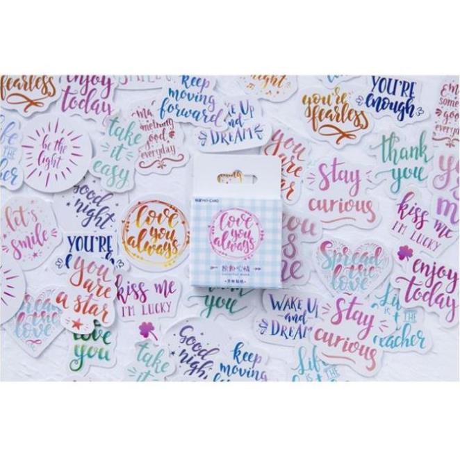 Bộ 46 Sticker Hàn Quốc Chữ Viết dán trang trí E03