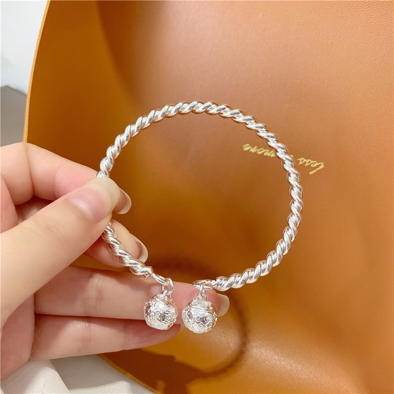 Vòng Tay Bạc 925 Kiểu Rung Xoắn Thanh Lịch, Lắc Tay Nữ Bạc