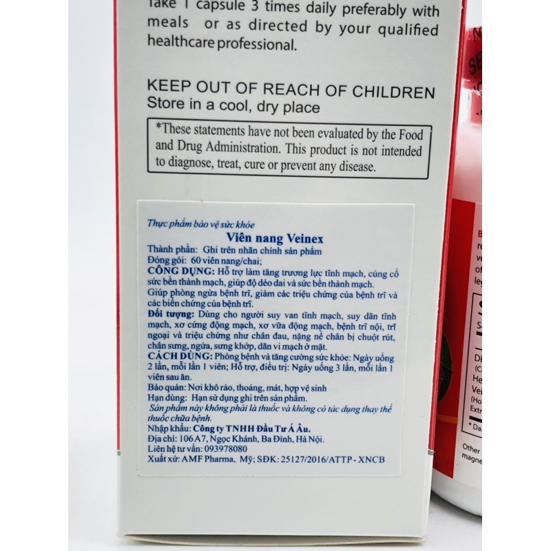 VEINEX- VIÊN UỐNG GIẢI QUYẾT CÁC VẤN ĐỀ TĨNH MẠCH VÀ TRĨ LỌ 60 viên | BigBuy360 - bigbuy360.vn