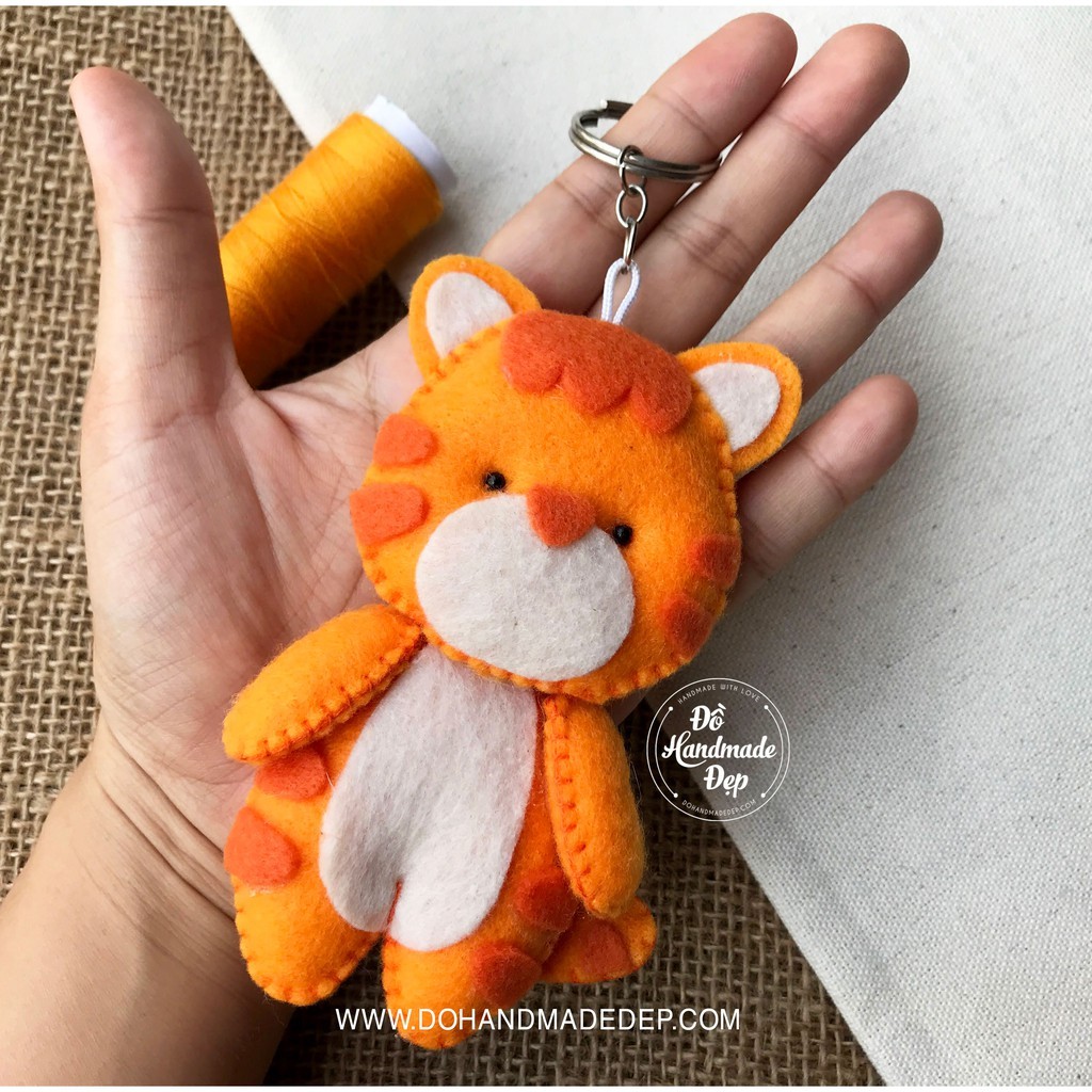 Móc khóa vải nỉ handmade cọp con