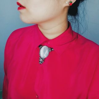 Sơmi lụa hồng cánh sen