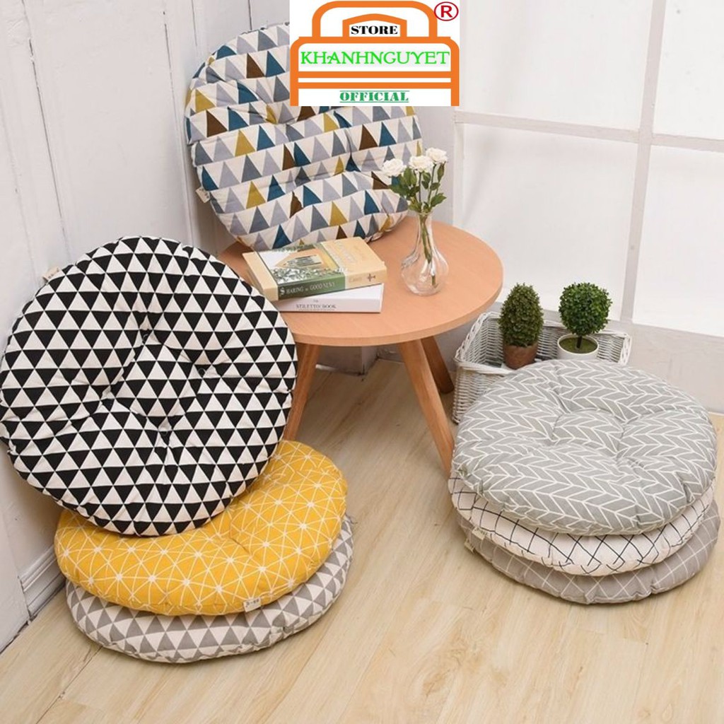 [Mã LIFEXANH03 giảm 10% đơn 500K] Bệt ngồi Đệm Ngồi Bệt vintage K'home lõi bông trắng xốp 45cm cao 5-7cm