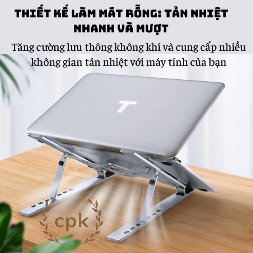 Giá đỡ laptop, macbook, ipad bằng NHÔM CAO CẤP - LOẠI 2 CHỐT, kệ đỡ máy tính tản nhiệt, gấp gọn, chịu lực siêu tốt